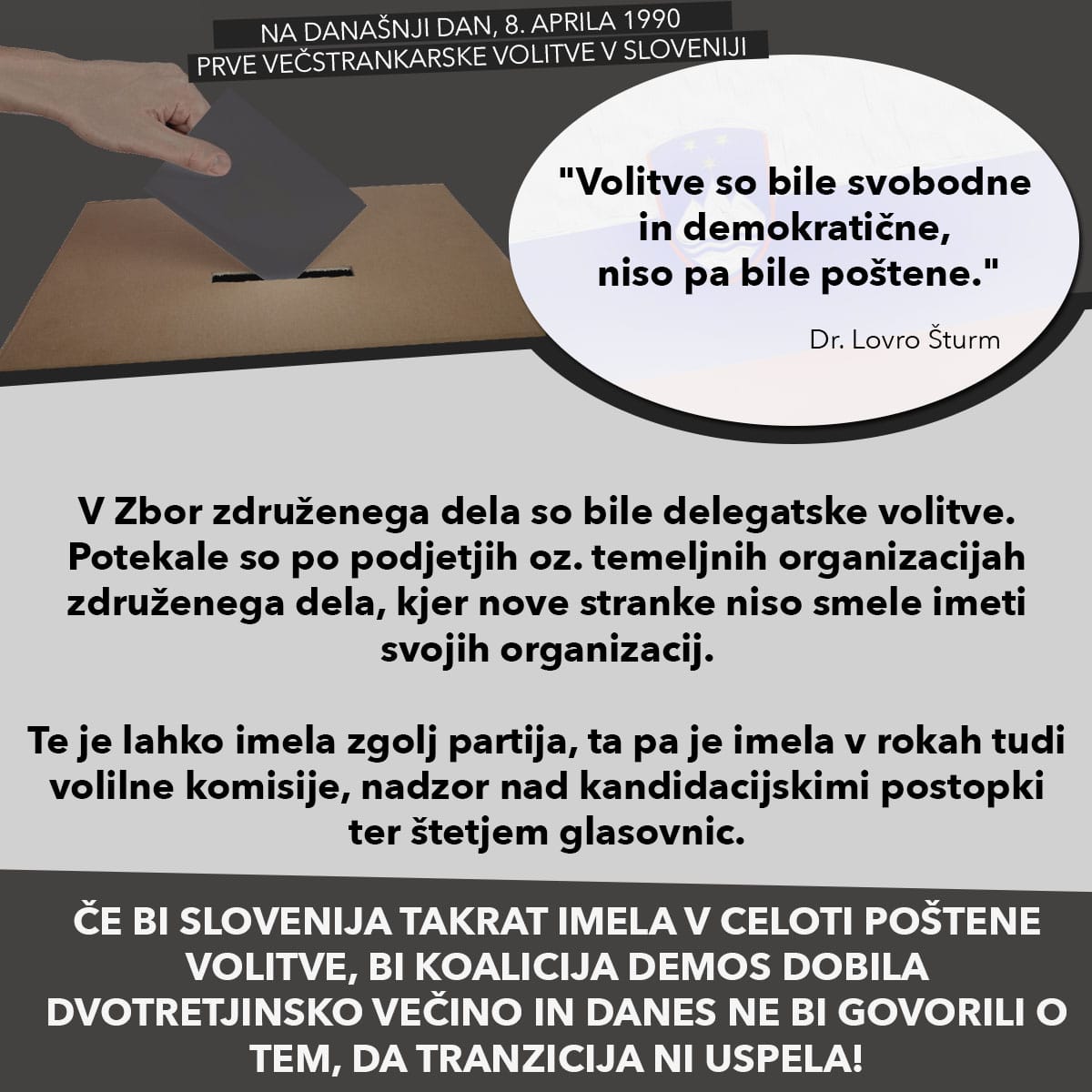 Volitve 1990 so bile sicer svobodne in demokratične, niso pa bile poštene.