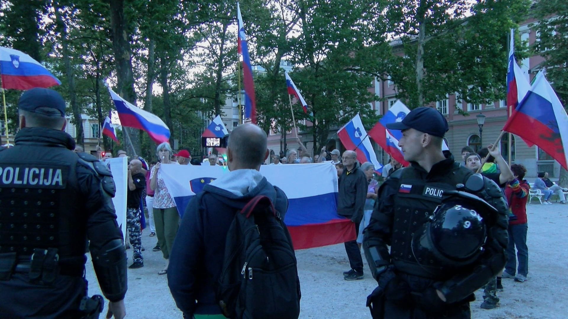 Po katerih navodilih deluje slovenska policija, ko ob ugotovitvi kršenja javnega reda in miru oglobi tako žrtev kot storilca?