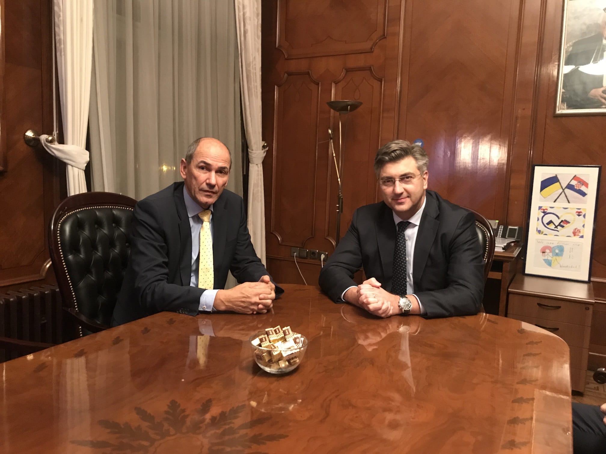 Predsednik SDS Janez Janša na visokem obisku v Zagrebu