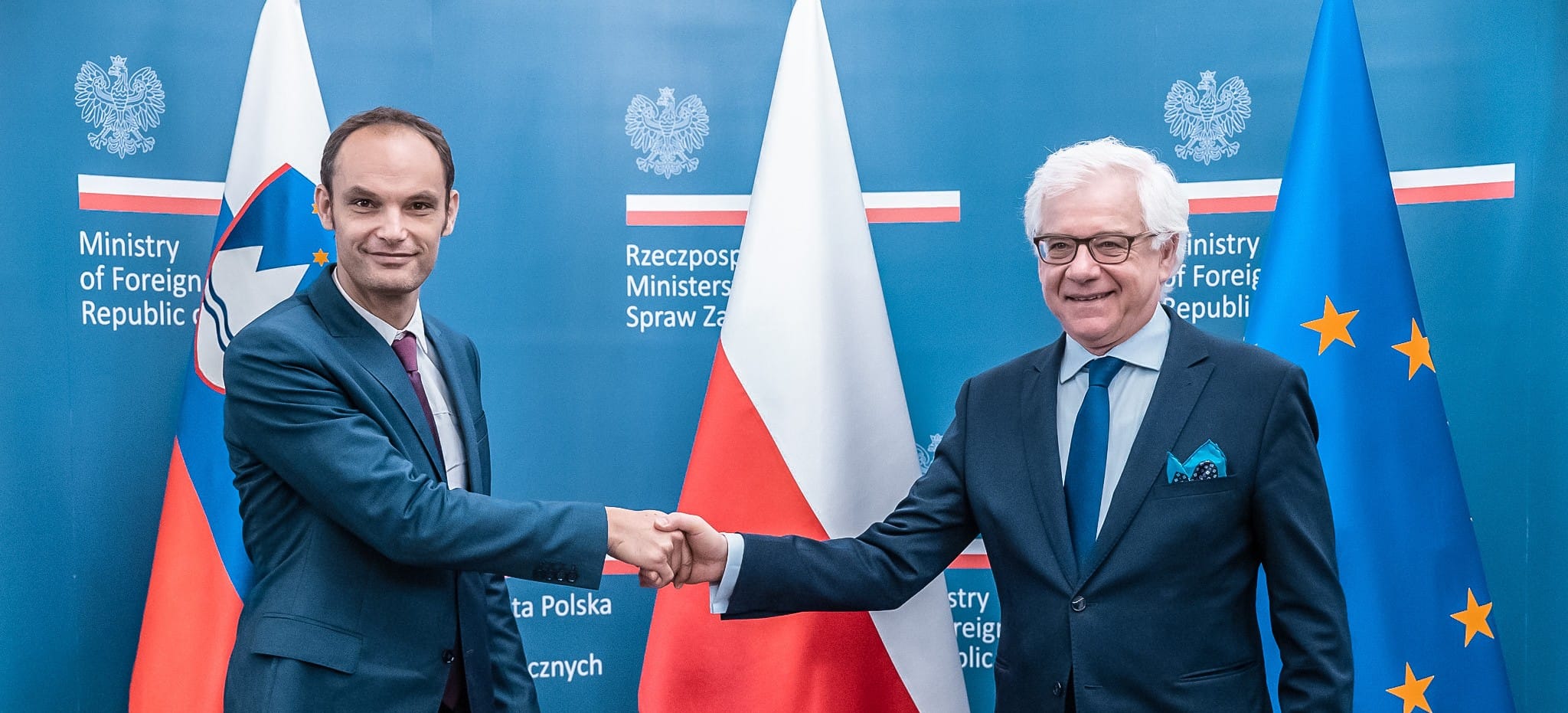 Minister dr. Logar s poljskim kolegom Czaputowiczem o sodelovanju v EU in regionalnih pobudah