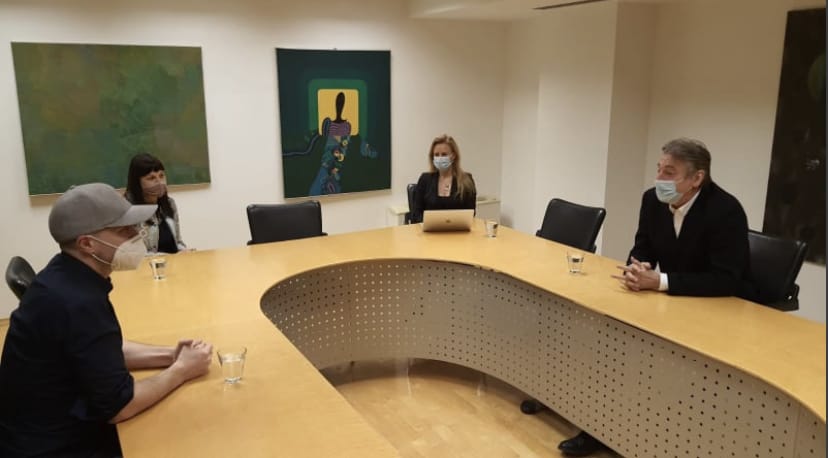 Minister dr. Simoniti se je srečal z režiserjem Mitjo Okornom