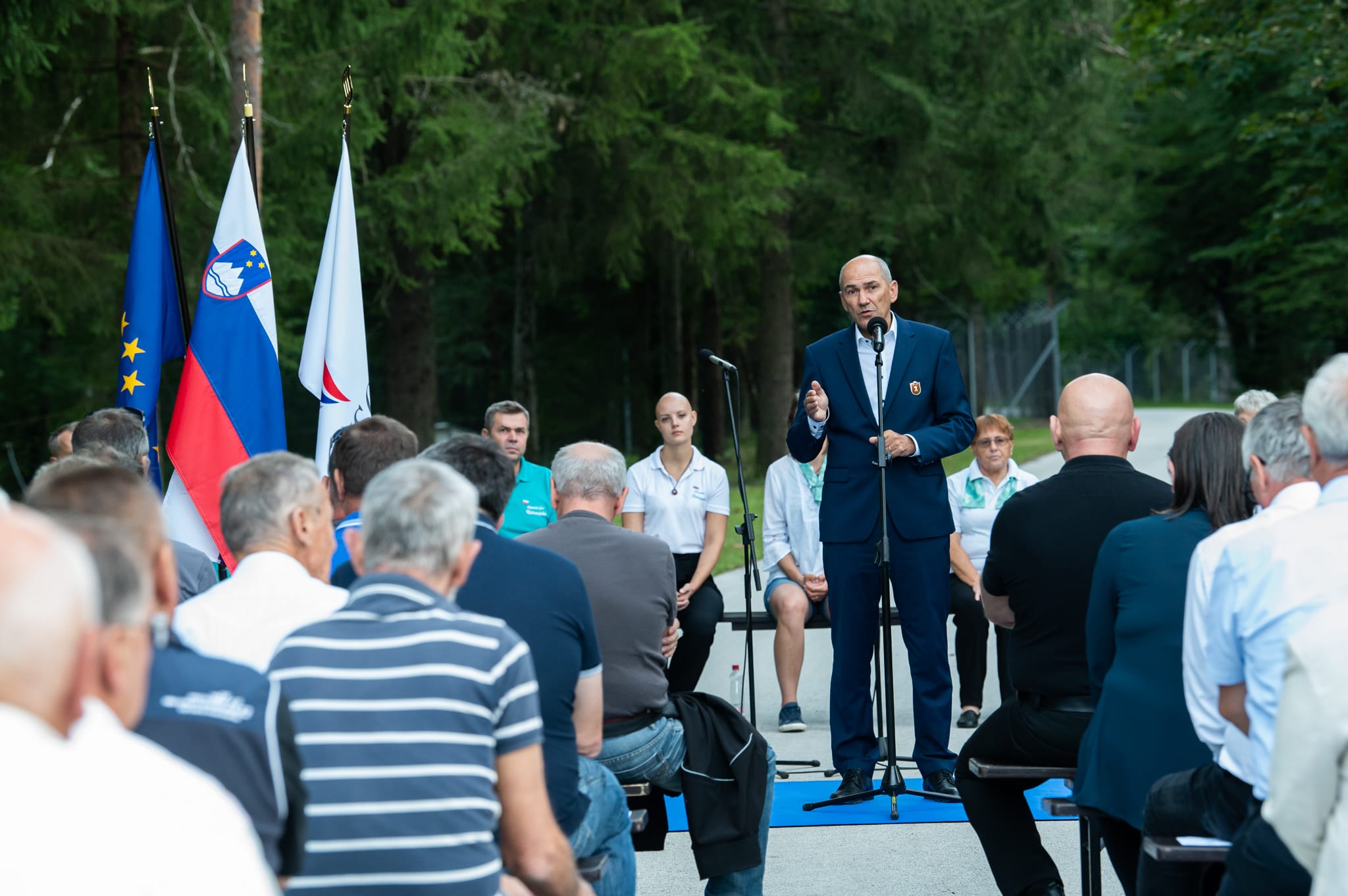 Predsednik vlade Janez Janša na slovesnosti ob 30. obletnici logistične akcije zavzetja skladišča orožja JLA v Podstrmecu pri Borovnici