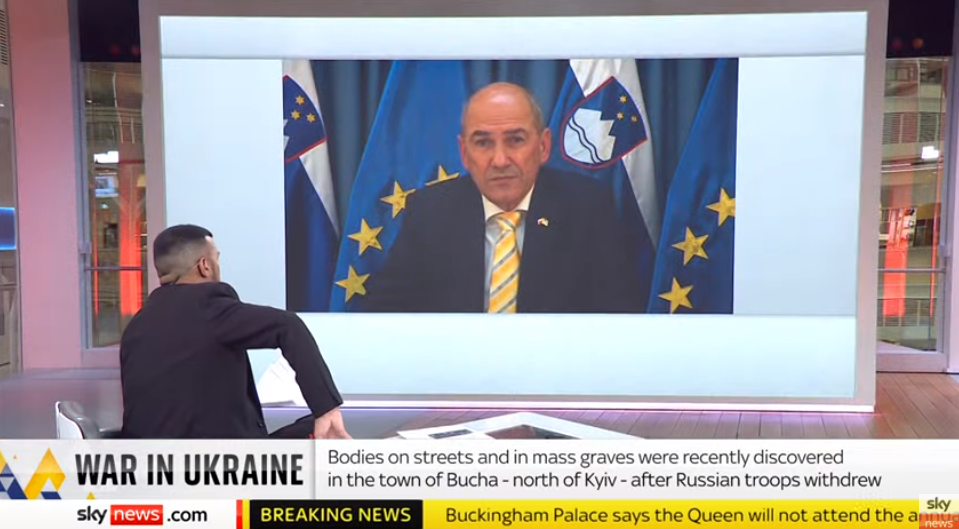 Predsednik vlade Janez Janša gost na Sky News