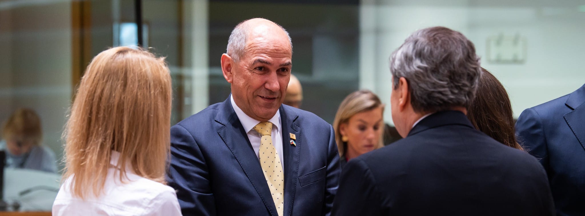 Predsednik vlade Janez Janša na izrednem zasedanju Evropskega sveta