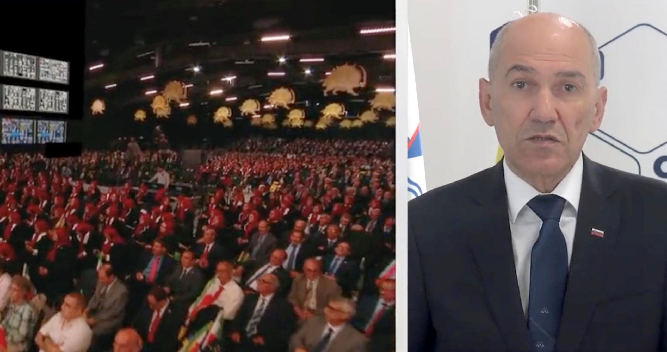 Predsednik SDS Janez Janša na Vrhu za svobodni Iran: »Iranci si zaslužijo demokracijo«