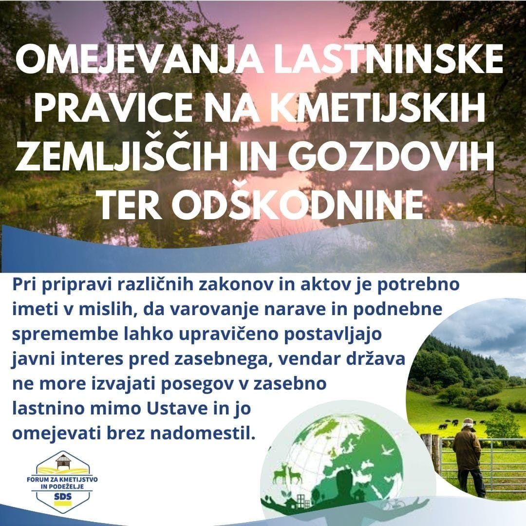 Forum za kmetijstvo: Omejevanja lastninske pravice na kmetijskih zemljiščih in gozdovih