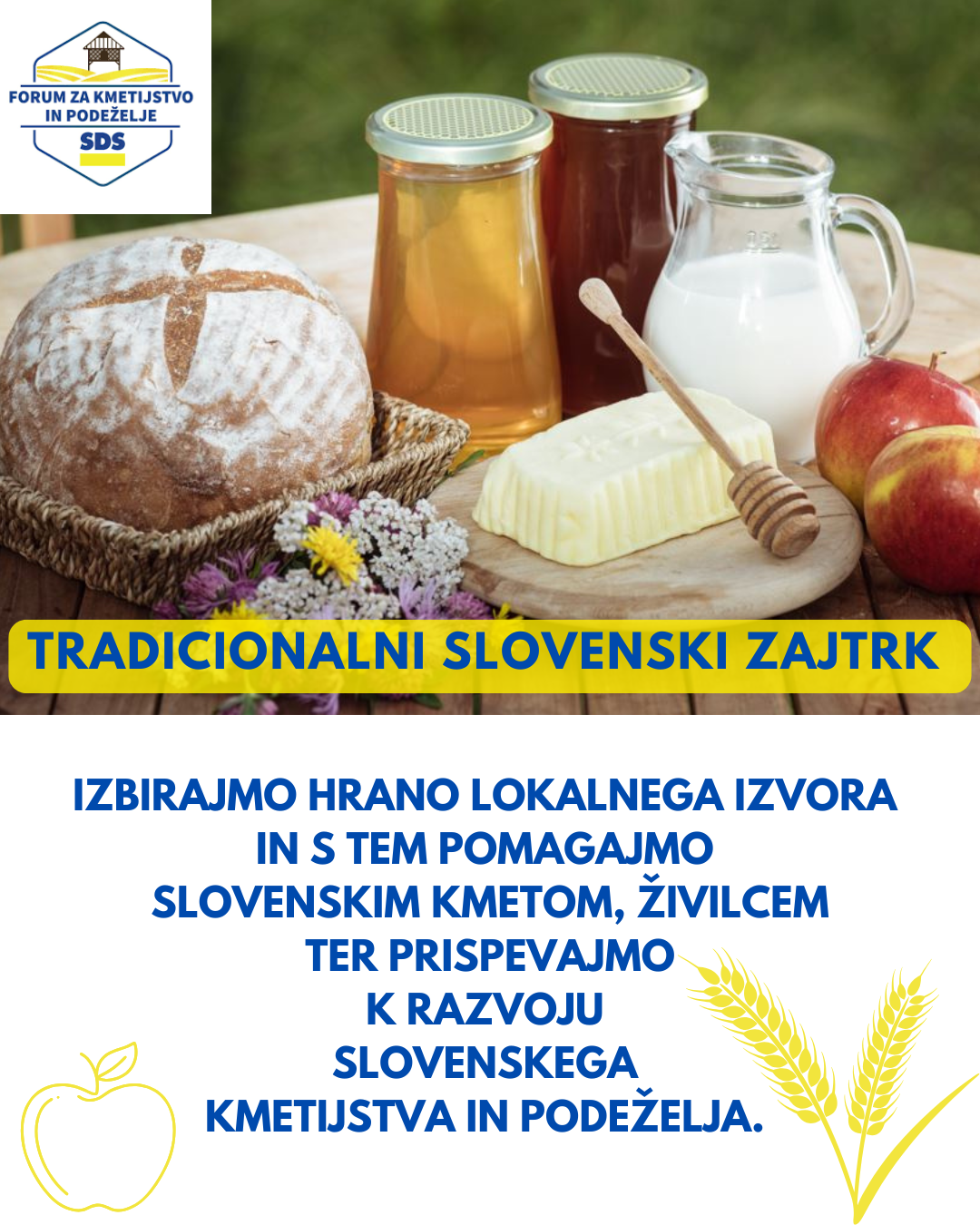 Forum za kmetijstvo in podeželje SDS ob današnjem slovenskem zajtrku