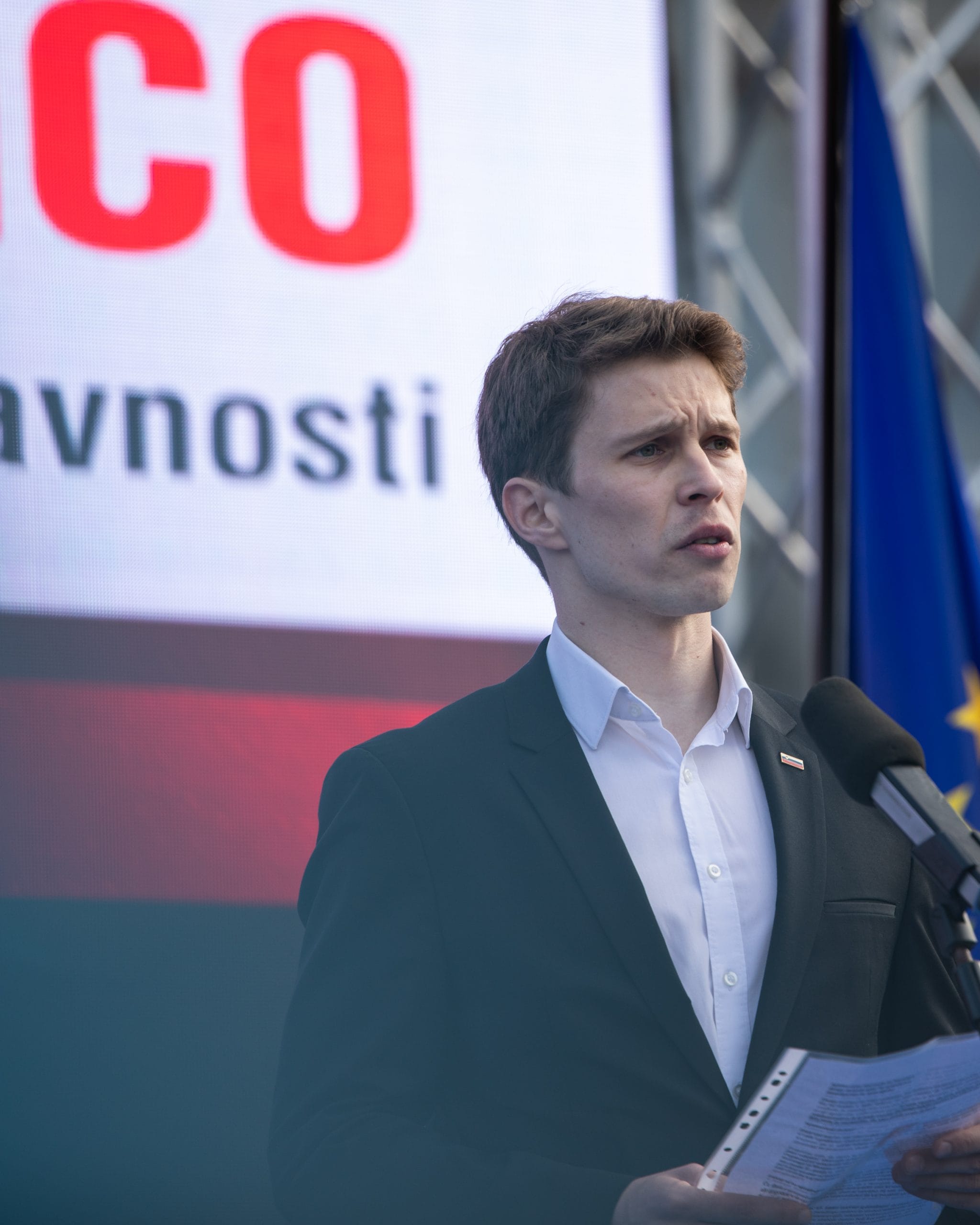 Dominik Štrakl protest