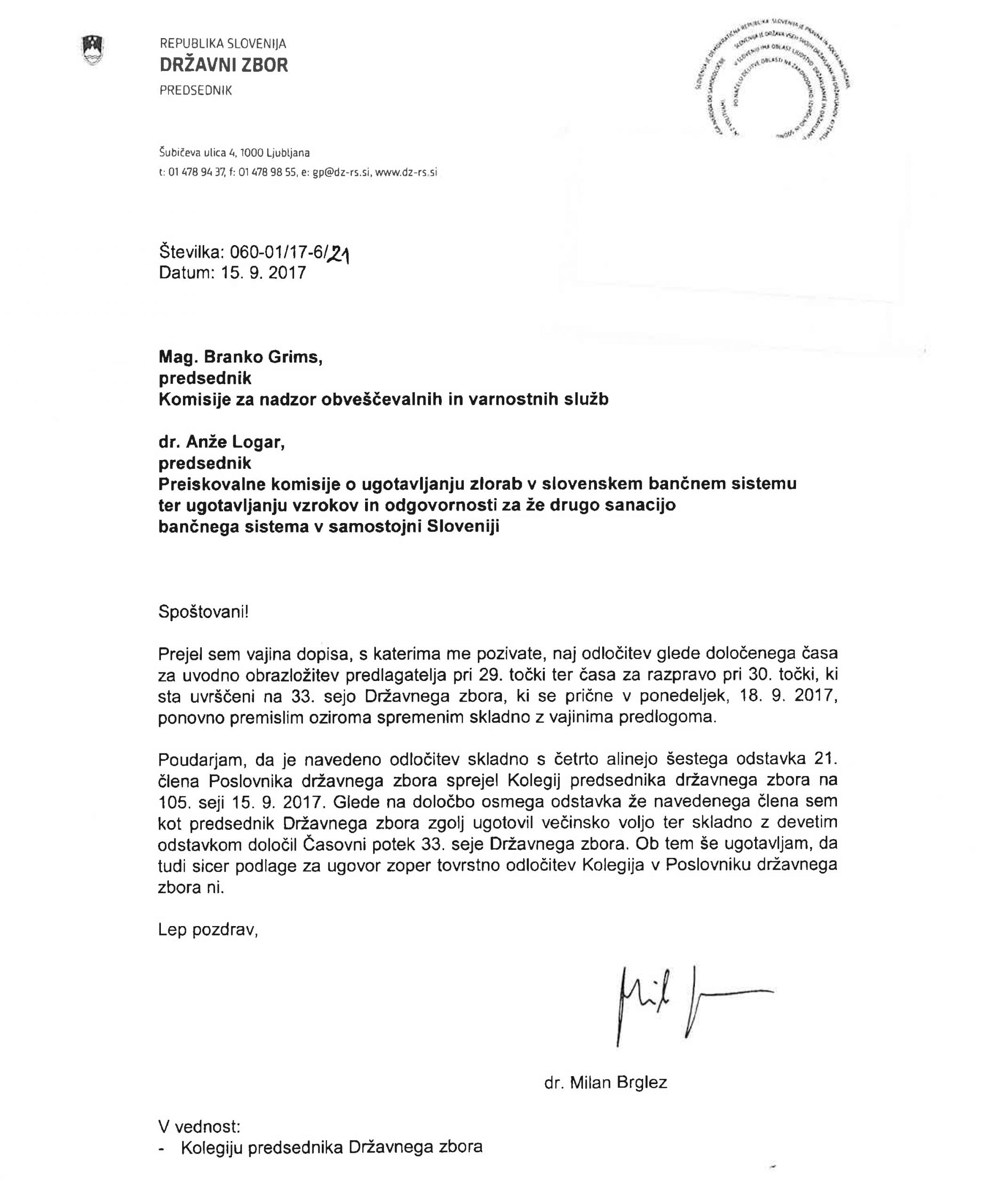 Odgovor Milana Brgleza