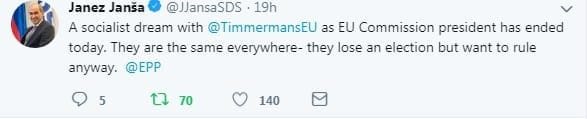 Janez Janša tvit Bruselj