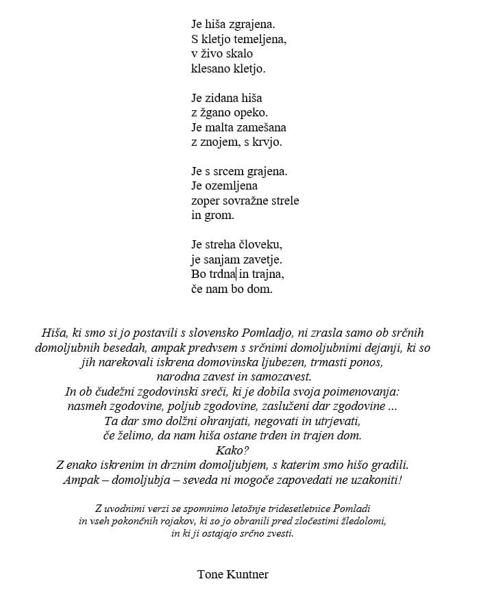 Tone Kuntner o domoljubju