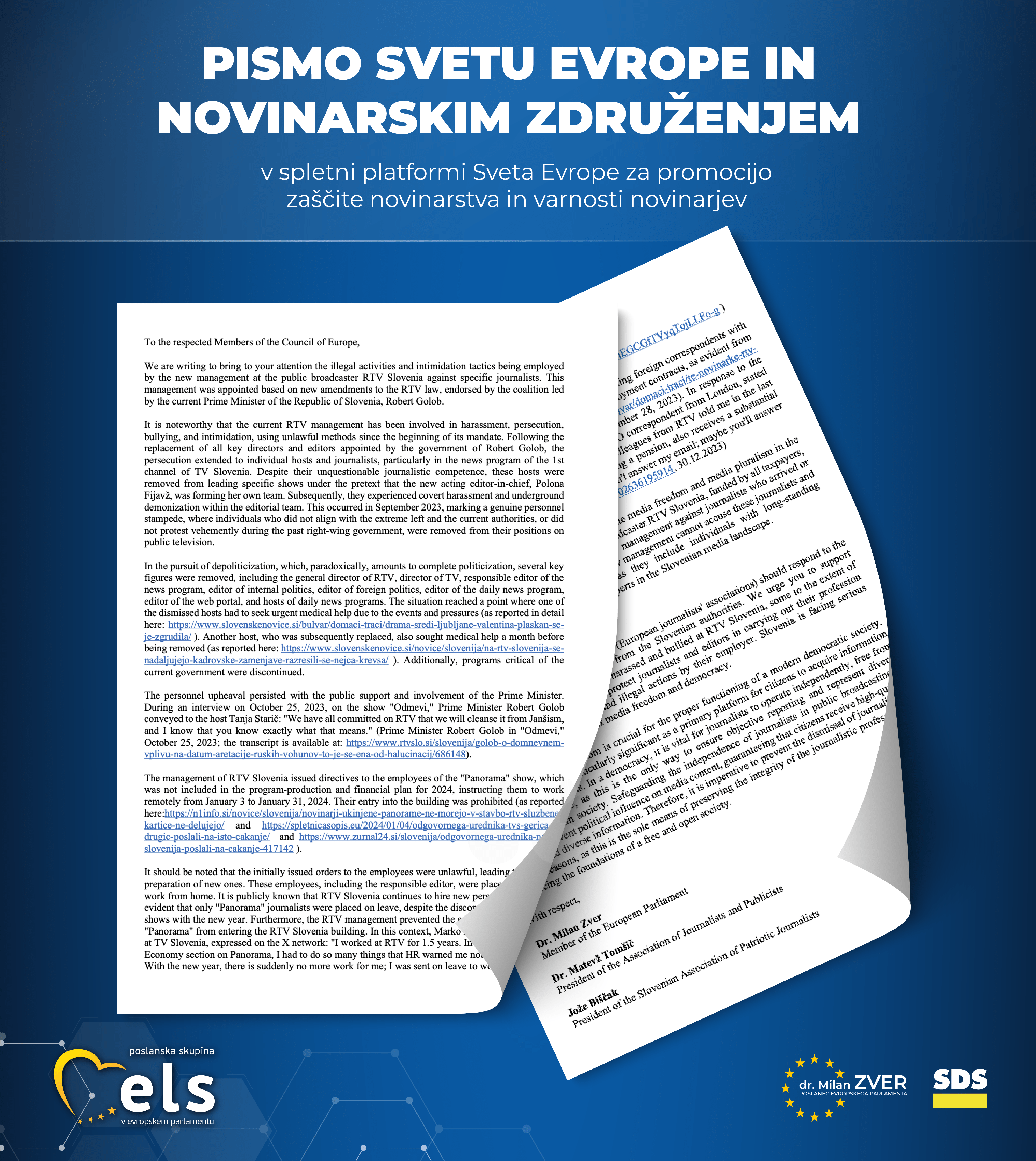 Svet Evrope pismo RTVS Milan Zver
