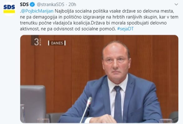 Odbor za delo - tvit Marijan Pojbič