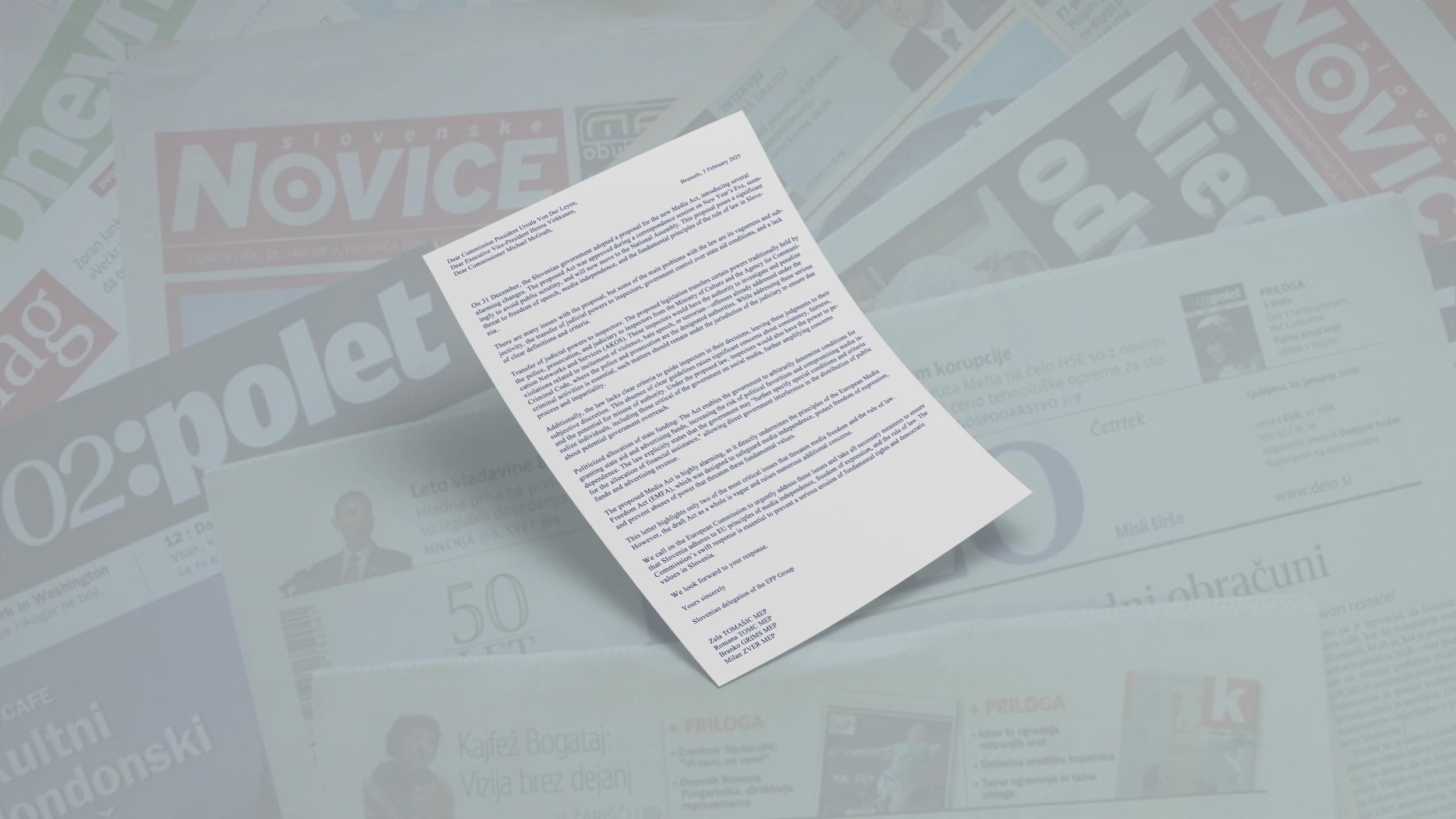 Zala Tomašič poziva Evropsko komisijo k ukrepanju glede predloga novega medijskega zakona v Sloveniji