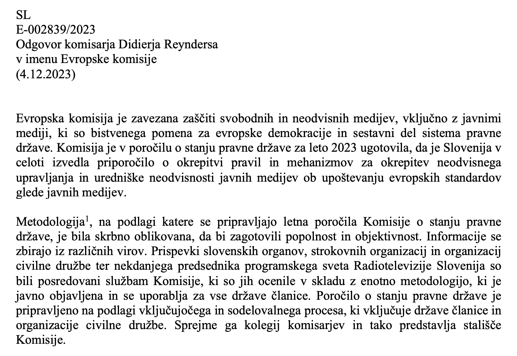 Odgovor EK 1212