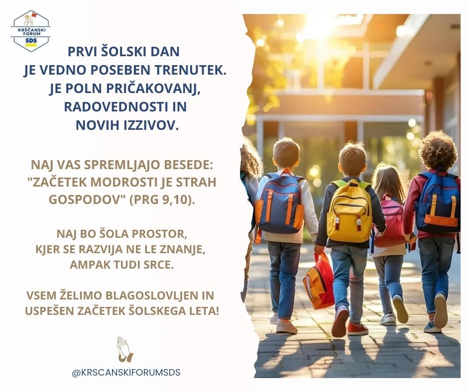 Drage učenke, dragi učenci, spoštovani starši, učitelji in kateheti,