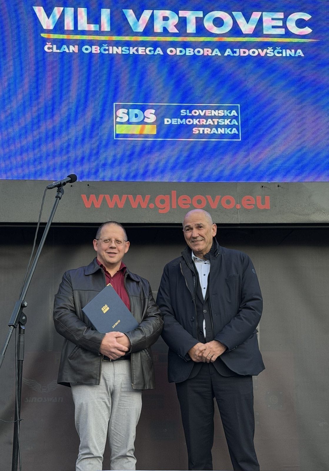 Zlati znak SDS Viliju Vrtovcu, priznanje odboru Hrpelje-Kozina