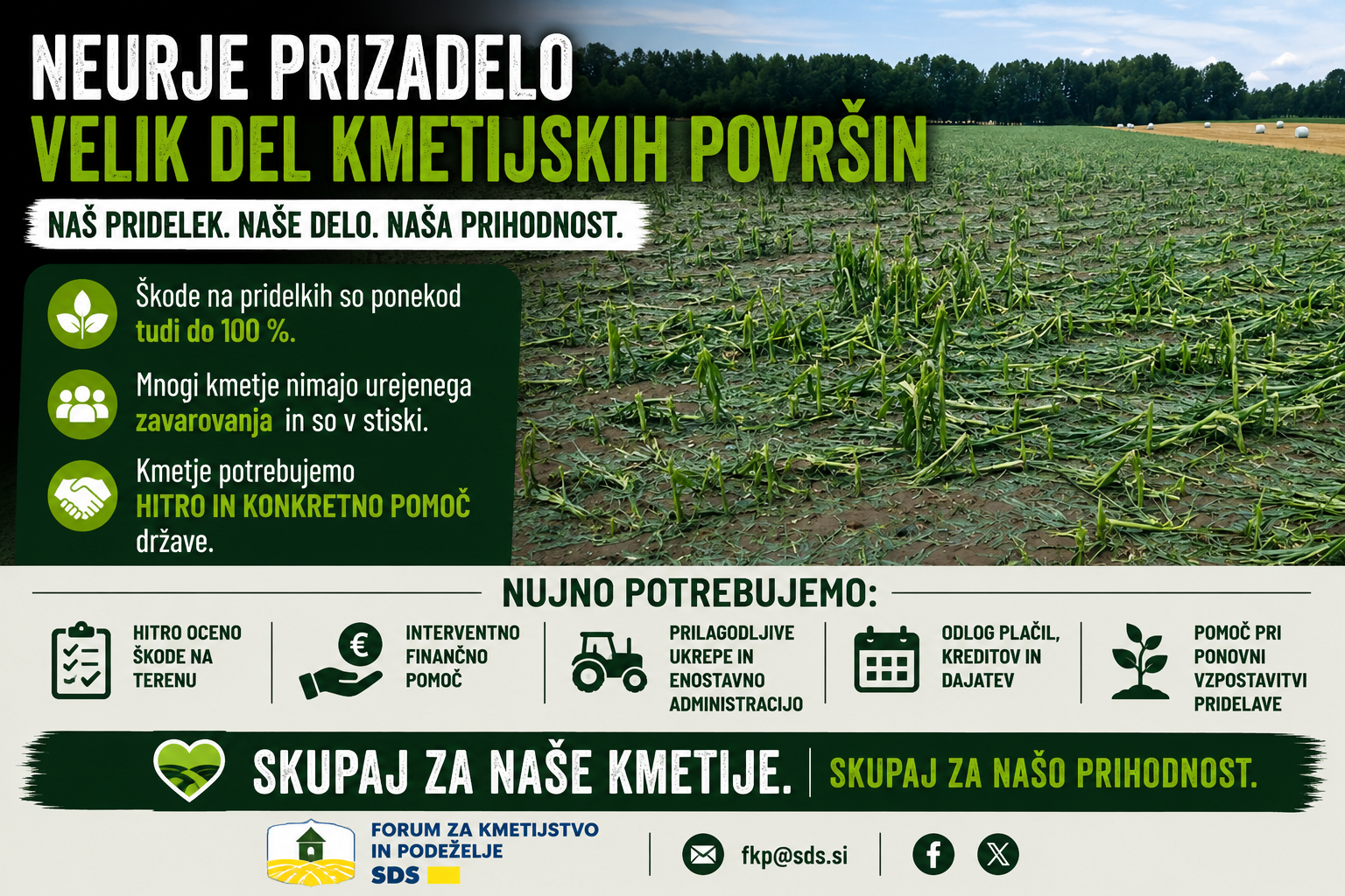 PO HUDI UJMI VERJAMEMO V HITRO POMOČ IN USPEŠNO OBNOVO PRIZADETIH KMETIJ