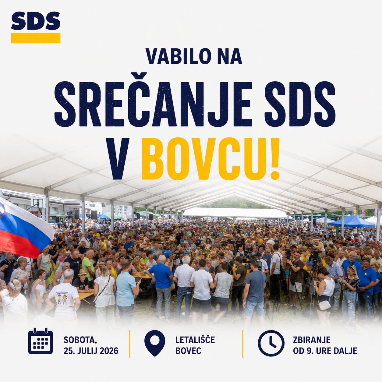 Srečanje SDS v Bovcu - 25. julij 2026